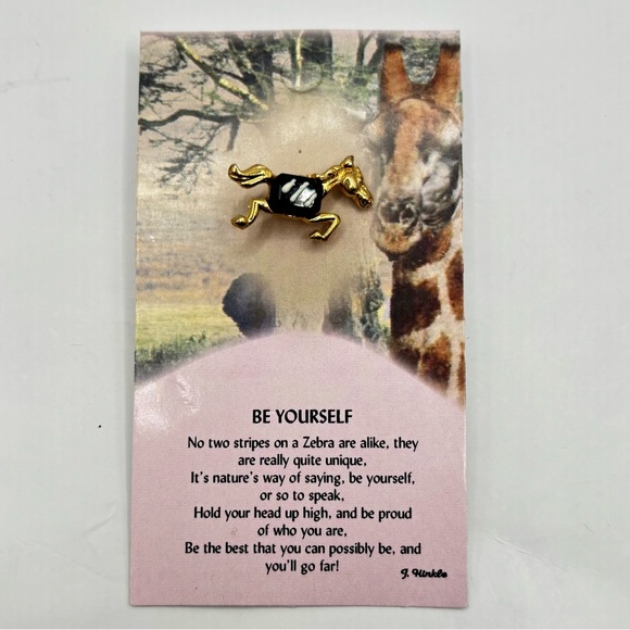 Gold Zebra Black Crystal Brooch - Picture 1 of 4